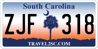 SC license plate ZJF318