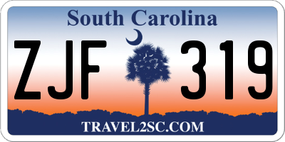 SC license plate ZJF319