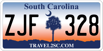 SC license plate ZJF328