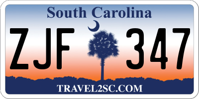 SC license plate ZJF347