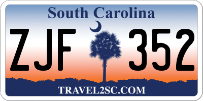 SC license plate ZJF352