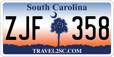 SC license plate ZJF358
