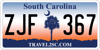 SC license plate ZJF367