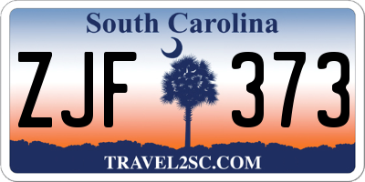 SC license plate ZJF373