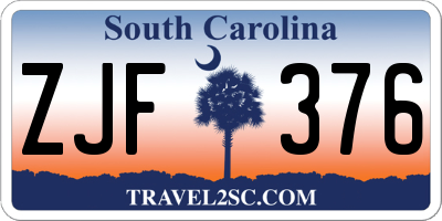 SC license plate ZJF376