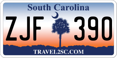 SC license plate ZJF390
