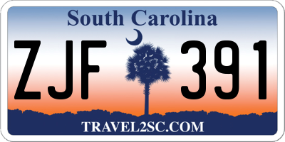 SC license plate ZJF391