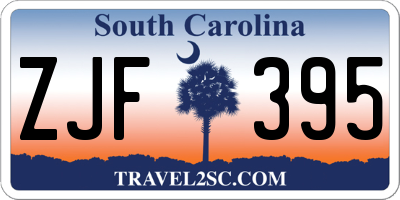 SC license plate ZJF395