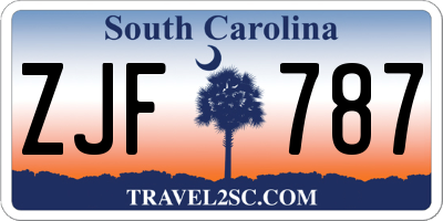 SC license plate ZJF787