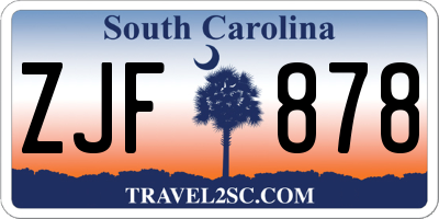 SC license plate ZJF878