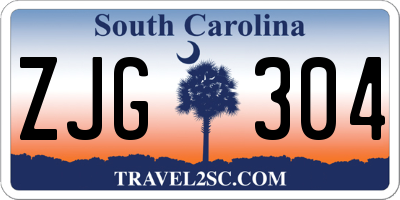 SC license plate ZJG304
