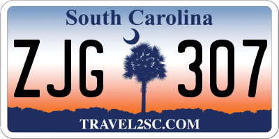 SC license plate ZJG307