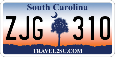SC license plate ZJG310