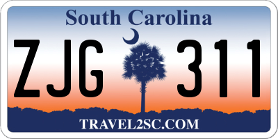 SC license plate ZJG311