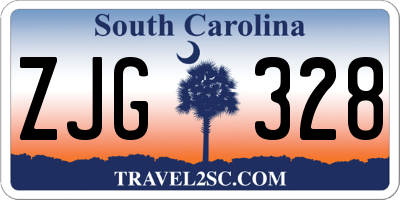 SC license plate ZJG328