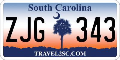 SC license plate ZJG343