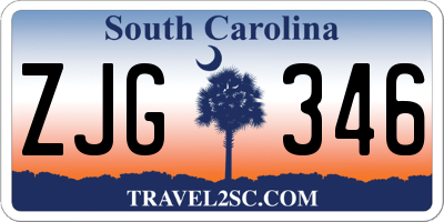 SC license plate ZJG346