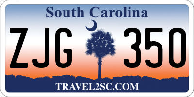 SC license plate ZJG350