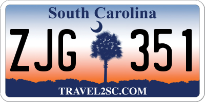 SC license plate ZJG351