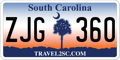SC license plate ZJG360