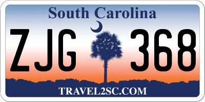 SC license plate ZJG368