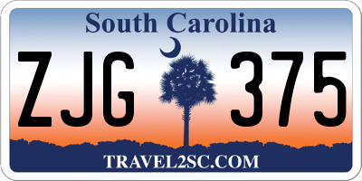 SC license plate ZJG375
