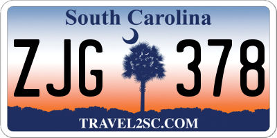 SC license plate ZJG378