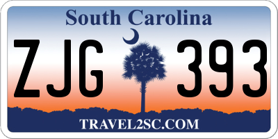 SC license plate ZJG393