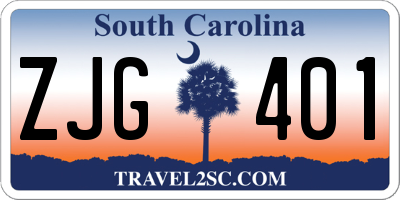SC license plate ZJG401