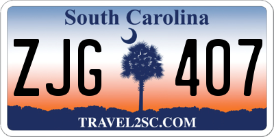 SC license plate ZJG407