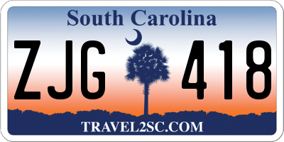 SC license plate ZJG418