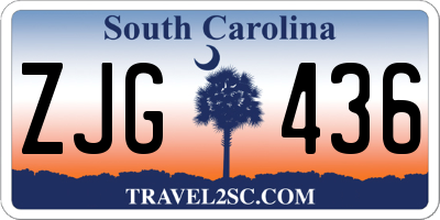 SC license plate ZJG436