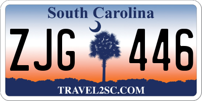 SC license plate ZJG446