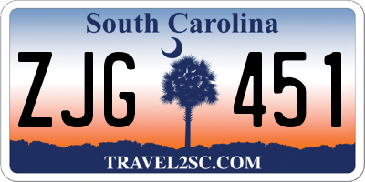 SC license plate ZJG451