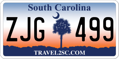 SC license plate ZJG499