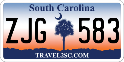 SC license plate ZJG583