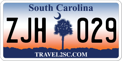 SC license plate ZJH029