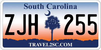 SC license plate ZJH255