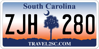 SC license plate ZJH280