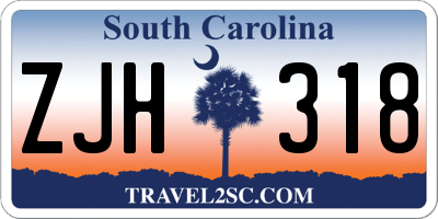 SC license plate ZJH318