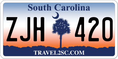 SC license plate ZJH420