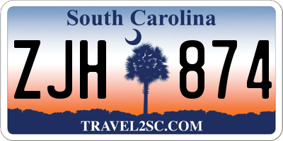 SC license plate ZJH874