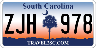 SC license plate ZJH978