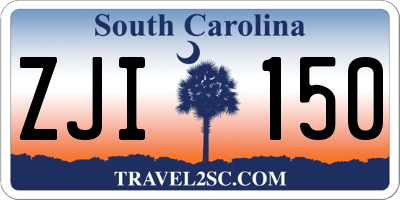 SC license plate ZJI150