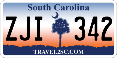 SC license plate ZJI342