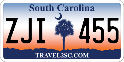 SC license plate ZJI455