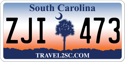 SC license plate ZJI473