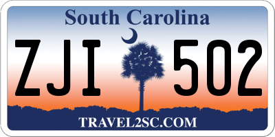 SC license plate ZJI502