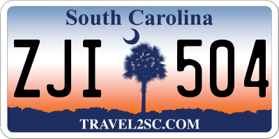 SC license plate ZJI504