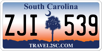 SC license plate ZJI539